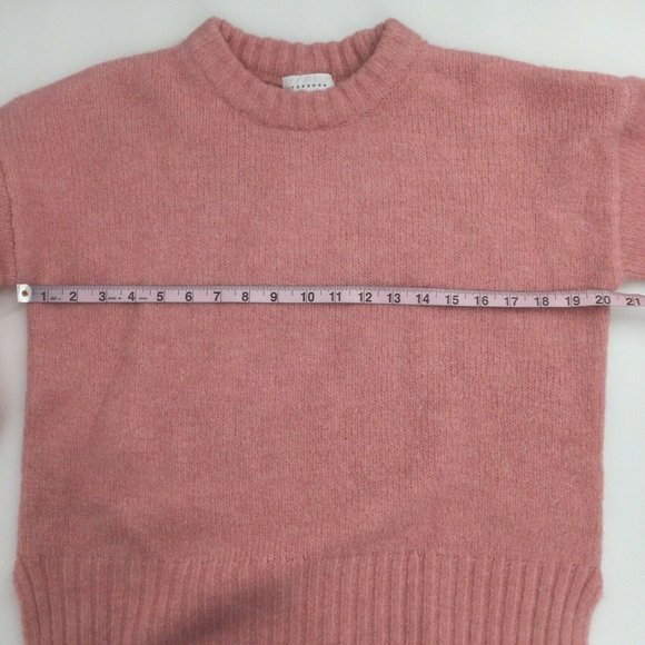 Topshop Pink Sweater Size 0-2 Deep Hem Crewneck Super Soft Side Slit New NWT - Picture 8 of 10